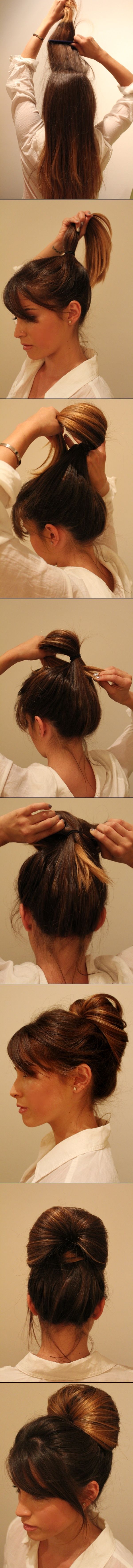 Gorgeous “easy” Hair Style – Step by Step Hair Tutorial(love her bangs)