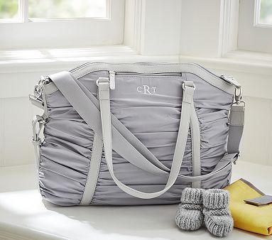 Gray Sydnee Bag #pbkids … Thought youd like this because you can wipe it clean (unlike the cotton bags that are harder to