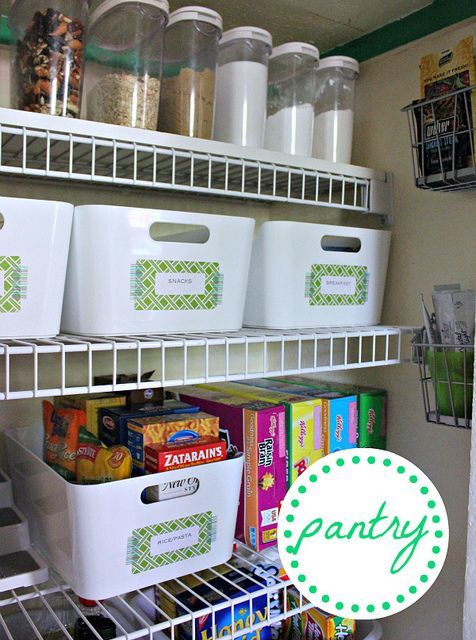 Small pantry still manages to stay organized! Love this, using Target, IKEA, and Container Store containers.