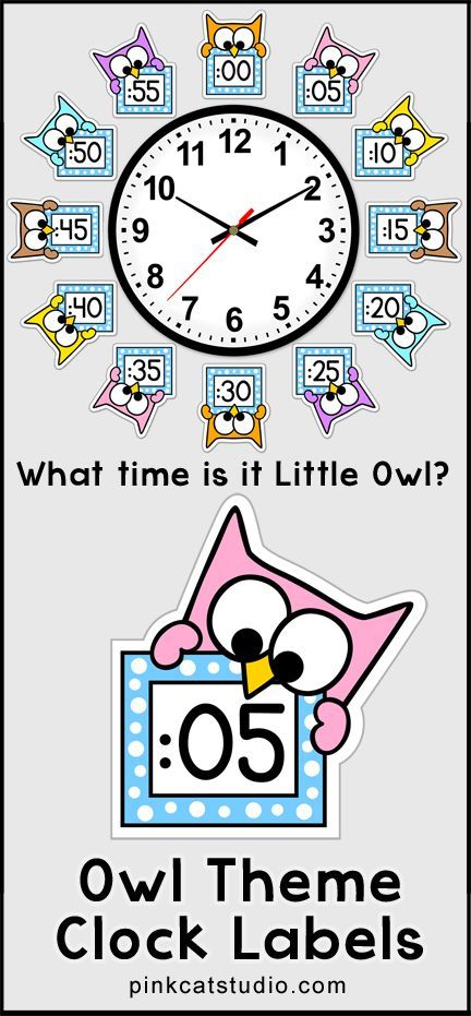 These fun owl theme clock labels will look fantastic around your classroom clock! The polka dot frames and silly owl characters