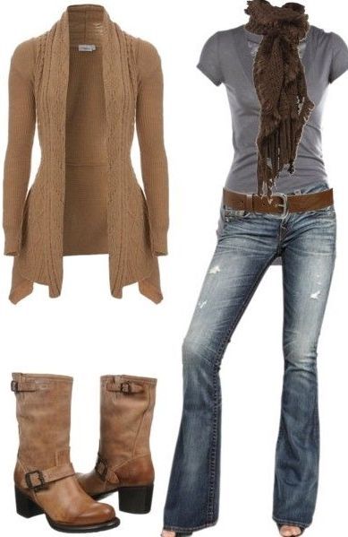 Fall Outfits | Beautiful in Brown-with white tee instead of gray