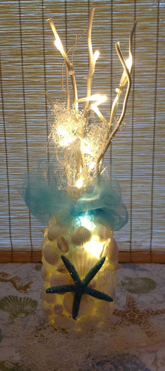 Flameless Sea Shell Decor Turquoise-Seashell LED by BeachBasket