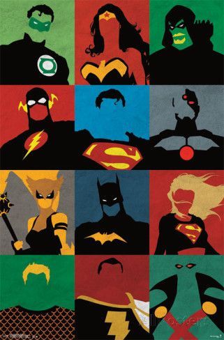 Green Lantern, Wonder Women, Green Arrow, Flash, Superman, Cyborg, Hawkgirl, Batman, Supergirl, Aquaman, Shazam, and Jon