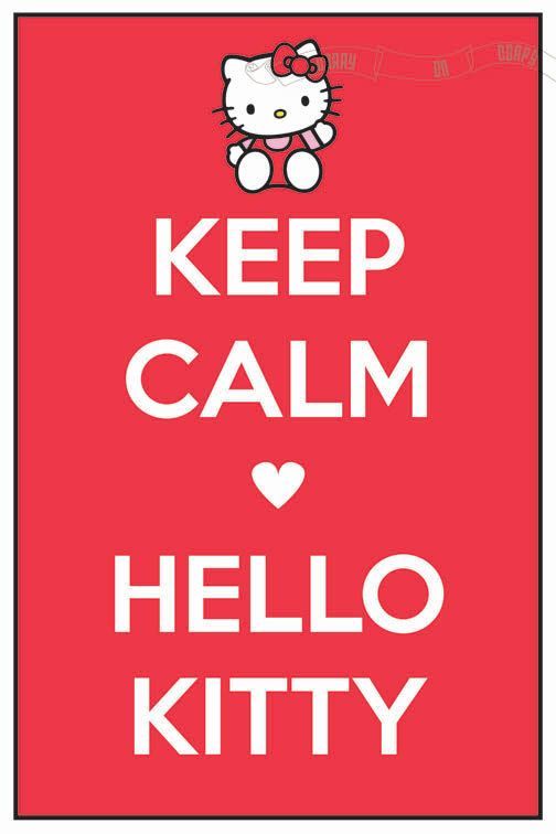 Keep Calm -heart- Hello Kitty (Sanrio) 12 x 18 Keep Calm and Carry On Parody Poster