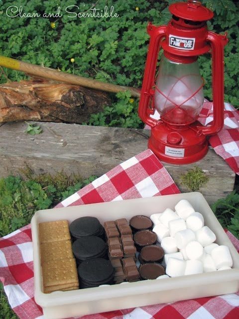 Put together a smores box before you leave to go camping! No wrappers to deal with and less trash to pack out!