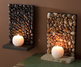 River Stone mini shelves/candle holders | great for all those leftover collected rocks from the trips to the beach.