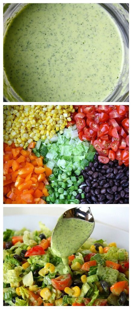 Southwestern Chopped Salad with Cilantro Dressing. Looks amazing! Will try this with maybe some steak as a side. Make your own
