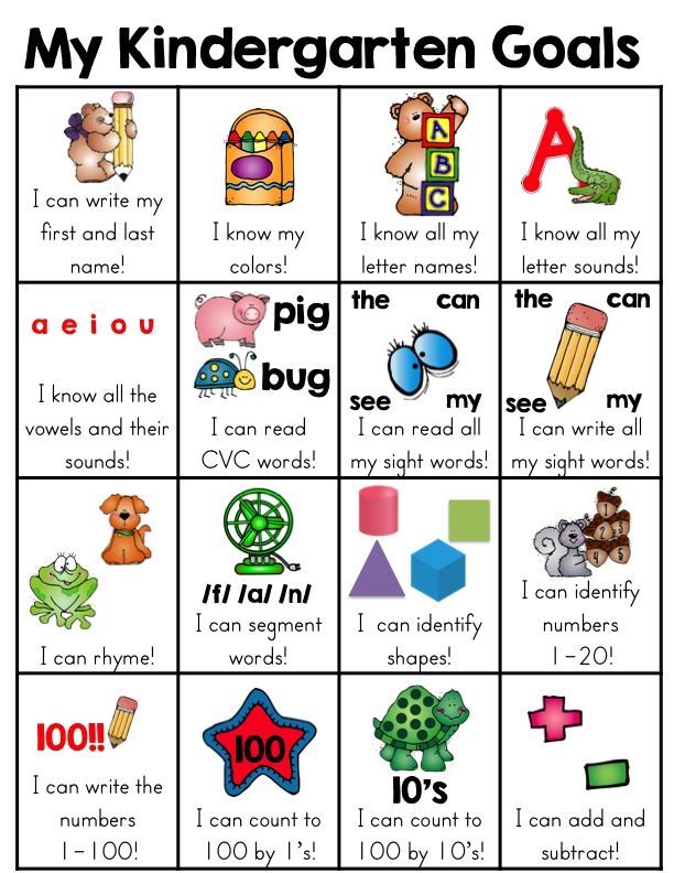 This kindergarten skill goal sheet that is a fun and very visual way for the kids to see what skills they have mastered. When a