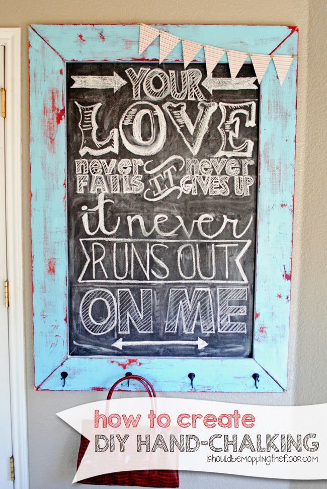 Tutorial on created hand-drawn chalkboard art. This little trick makes it easy and fun, too!