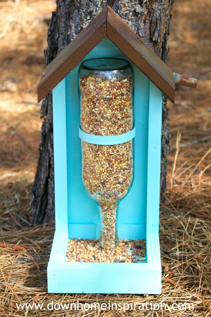 Wine bottle bird feeder tutorial