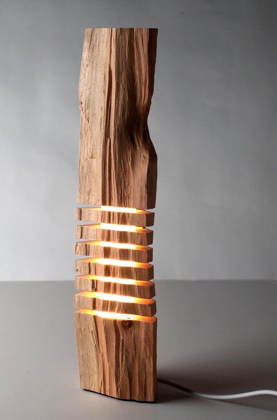 Wood table lamp.