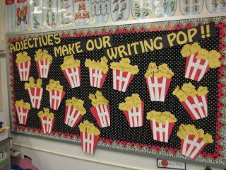 Adjective Popcorn Activity:  pop some corn with your class and then use our senses to describe it using adjectives.  give each