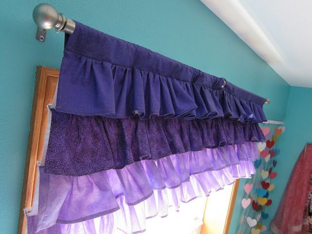 All Sorts of Random: Little Mermaid Purple Ombre Ruffle Valance Curtain Tutorial (Sorta)