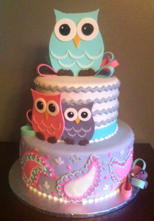 baby_shower_cakes_owls_family