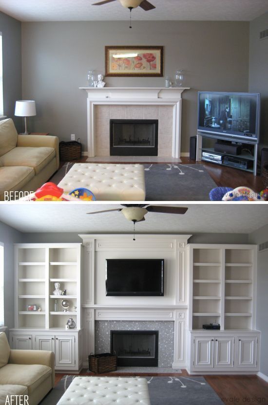 Before & After: Built ins. Can make a room look much larger than it actually is!.