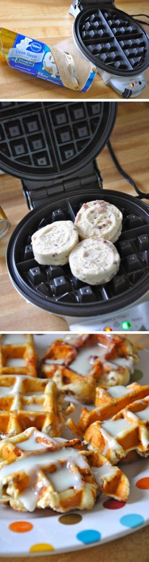 Cinnamon Roll Waffles for Christmas Morning!  ***OMG  My grandson will love these!!!