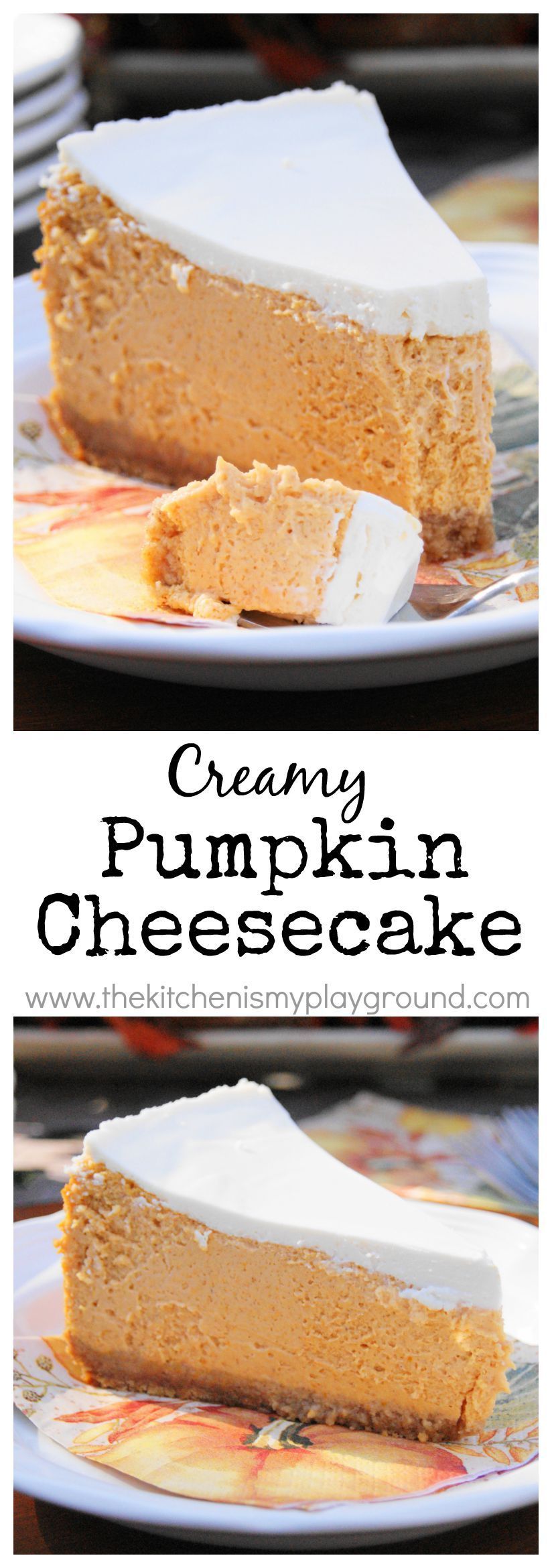 Creamy Pumpkin Cheesecake ~ what a lovely Fall dessert!    www.thekitchenism…