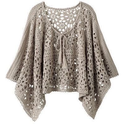 Crochet Poncho Pattern—This is so pretty!  too bad the site is Spanish and the pattern is in diagrams.  I dont understand