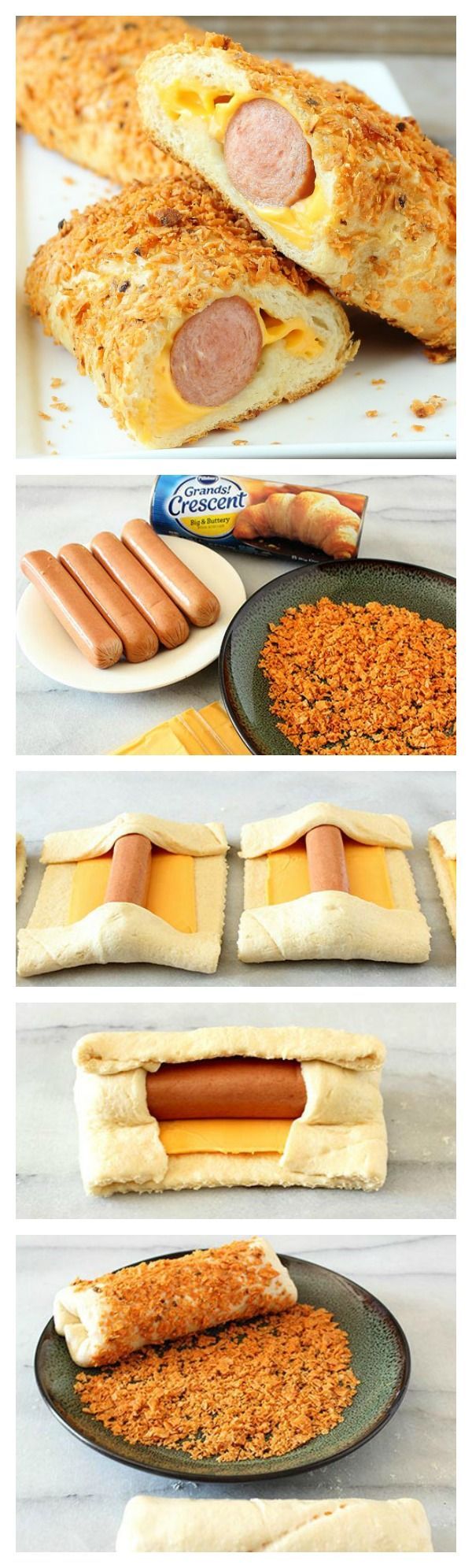 Crunchy nachos cheesy crescent dogs = ultimate mash-up!