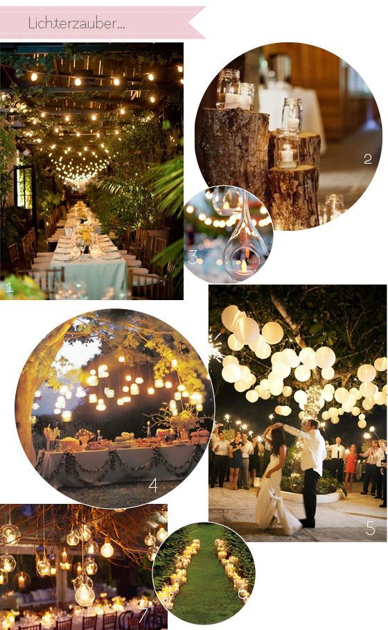 decoration : Kerzen und Lichterketten  Lichtquellen Hochzeit Location