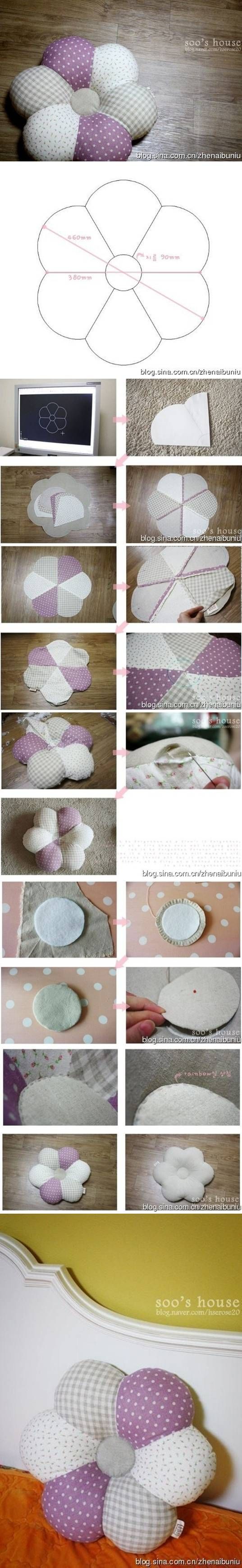 DIY Flower Style Pillow