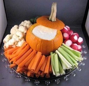 Fill pumpkin with your favorite vege dip then YUM!