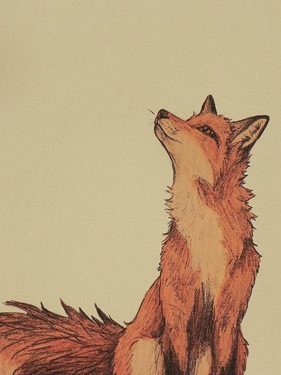 Fox Illustration Digital Print by LyndseyGreen Reminds me of the fox from the Chronicles of Narnia.