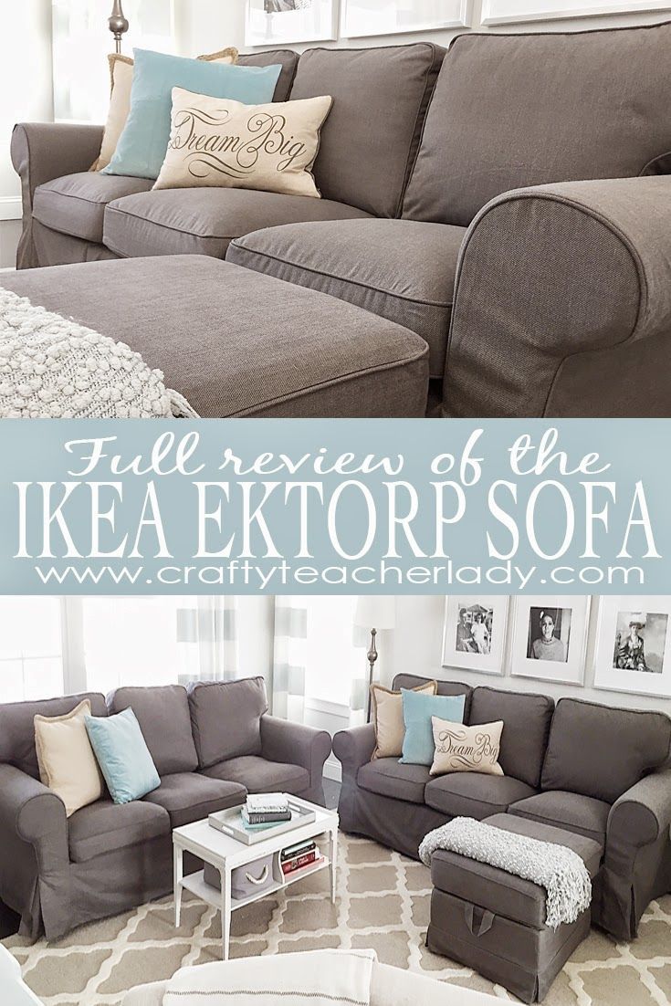 Full detailed review of the IKEA Ektorp Sofa Series with pictures of used sofa next to brand new sofa as well as pictures of the