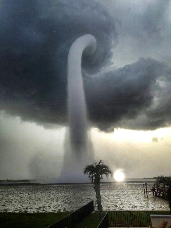 Giant waterspout in Tampa Bay. Thats where I live (lighting Capitol)  its really quite beautiful here when it storms