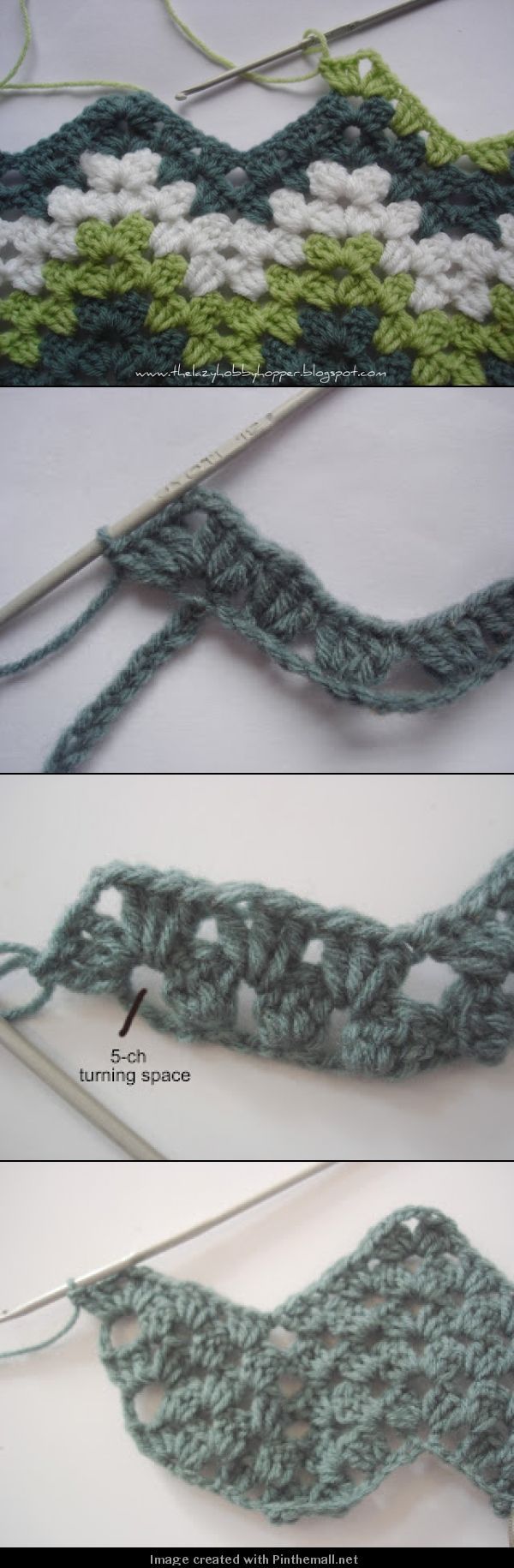 Granny Ripple Crochet Stitch Tutorial – (thelazyhobbyhopper.blogspot)