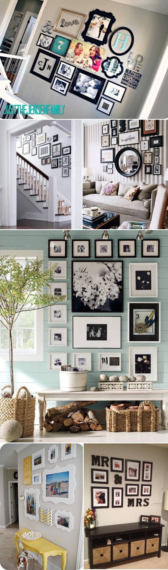 Great ideas for photo wall arrangements