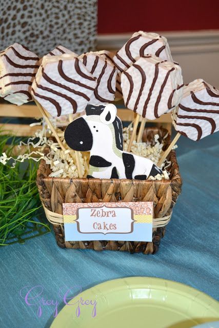 How Sweet Treats: African Safari Baby Shower Ideas…this is my idea of baking…sticking a little Debbie treat on a stick!