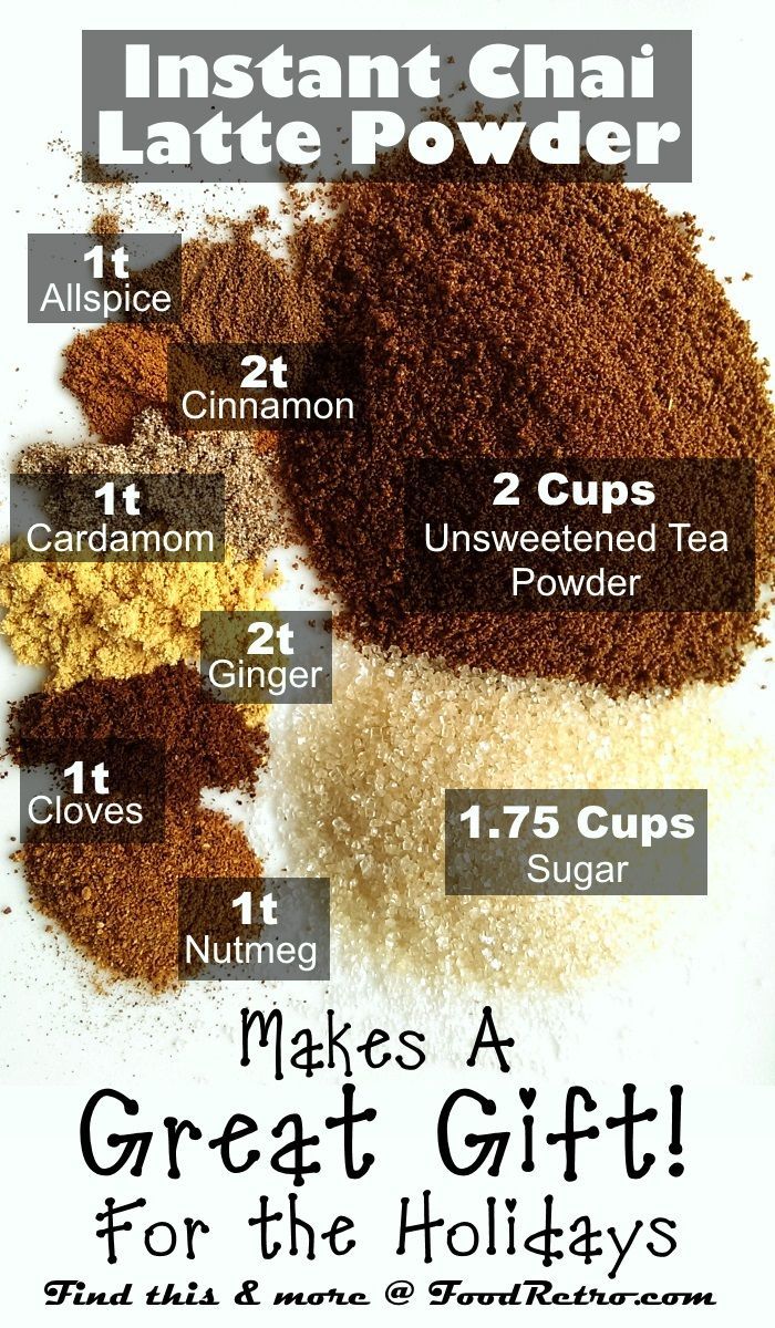 How to Make Homemade Instant Chai Tea Latte Powder- make sure to use organic sugar or if on a healing diet add the wet sweetener