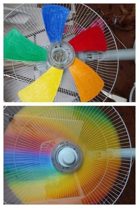 How to paint fan blades to get colorful rainbow effects step by step DIY tutorial instructions, How to, how to do, diy