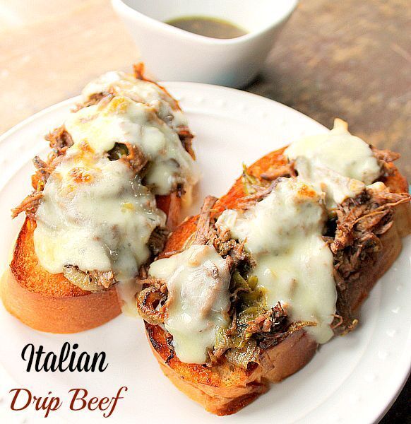 Italian Drip Beef… A delicious Italian Drip Beef made in the crock pot.  Put the ingredients in your crock pot and 5 or 6 hours