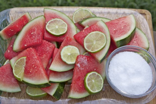 Margarita soaked watermelon slices…perfect for autumn tailgates in Florida!