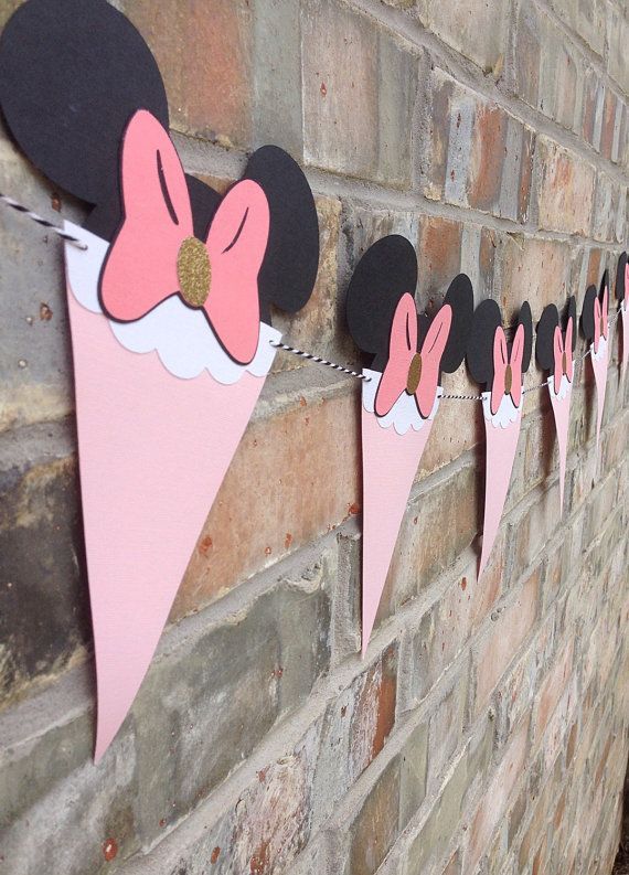 NEW Minnie Mouse Bow Pennant BannerMickey by Skrapologie on Etsy