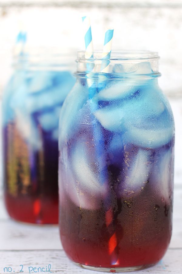 Patriotic Punch  Layered 4th of July Drink Recipe ~ Hawaiian Punch or any sugary red drink  Diet 7UP or any no sugar clear soda
