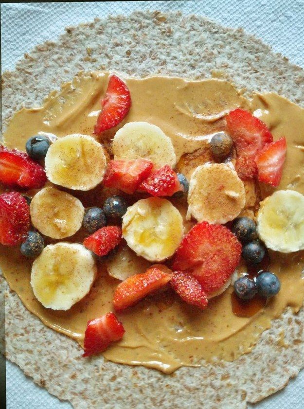 Peanut Butter & Berry Energy Wrap | 28 Easy & Healthy Breakfasts You Can Eat On-The-Go
