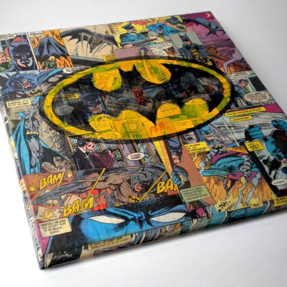 Perfect for any Batman Geek! Batman Original Collage / Painting by ComicGeekery on Etsy, $48.00