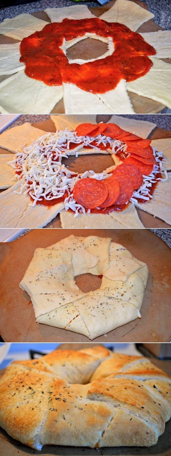 Pizza Ring – If you are having a few guests over and want a quick and easy appetizer, here is the perfect recipe!