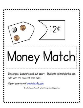 Print, laminate and cut apart money cards. Students will count a combination of pennies, nickels, and dimes up to $1.00 on cards