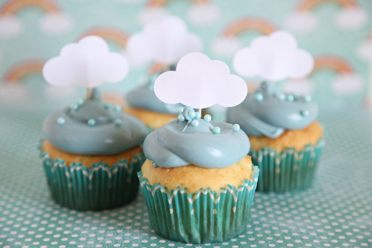 rainy day themed food | Baby Shower Theme, Cloud Cupcake Toppers, Rainy Day theme, Showers, up …