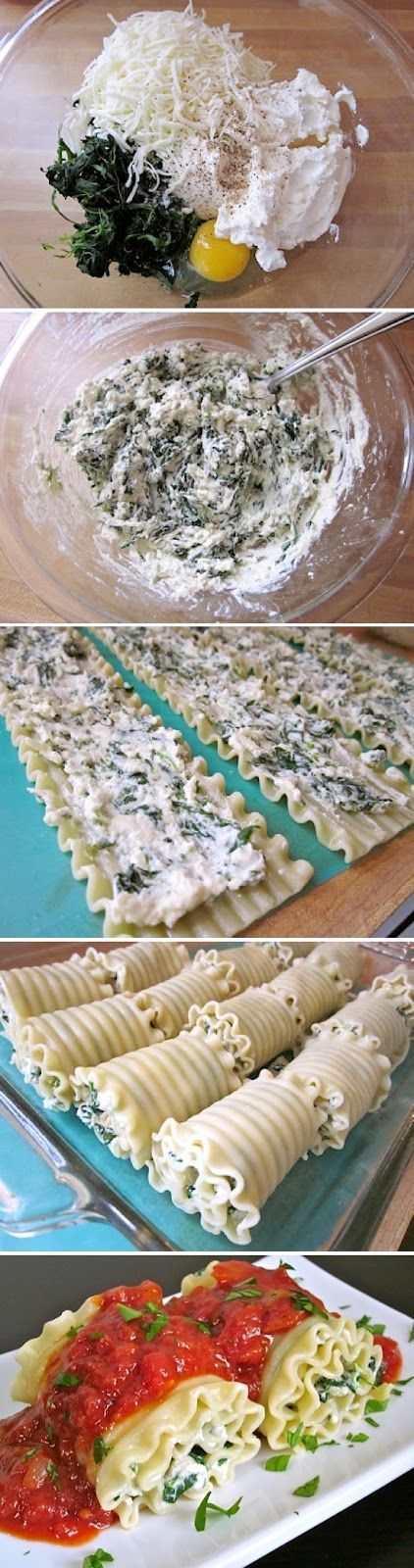 spinach lasagna roll-ups… would love to do this with regular lasagna and not the spinach