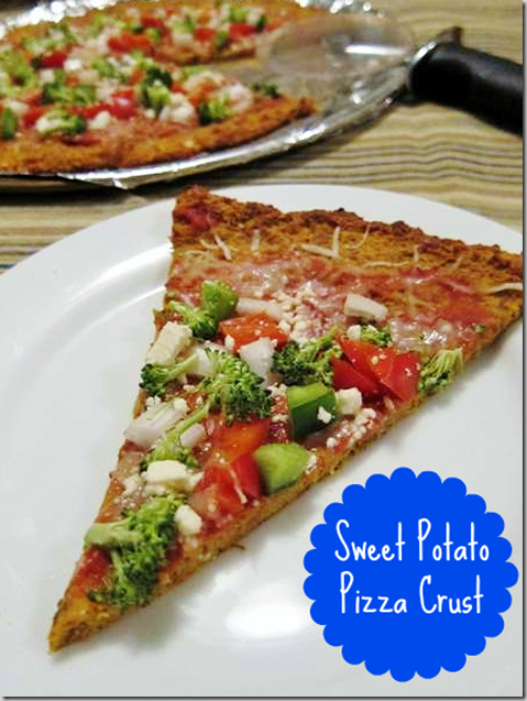 Sweet Potato Pizza Crust?  What who knew this was possible?  Hello — I can have riotously healthy pizza!