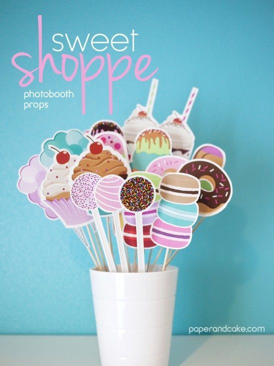sweets shoppe photo booth props | paper & cake