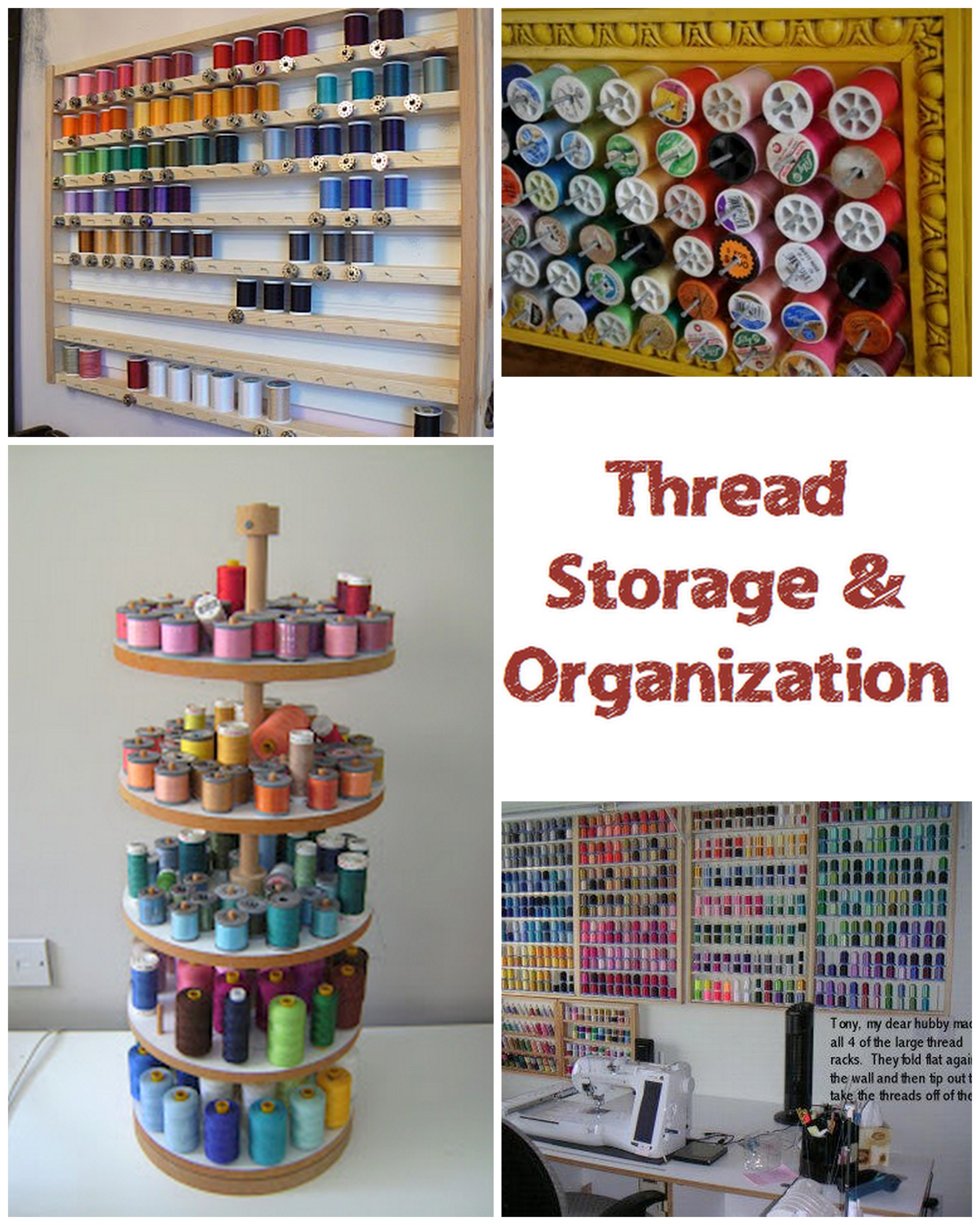 Tangled threads? Here are some thread storage and organization photos to inspire you in your sewing room!