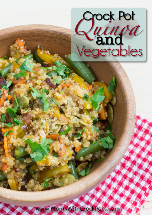 This slow cooker quinoa and vegetables is easy to prepare! Youll have a great side dish in no time.