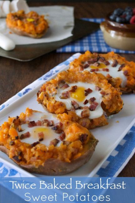 Twice Baked Breakfast Sweet Potatoes – Skip the sugar-laden, processed cereal and opt for a balanced breakfast.