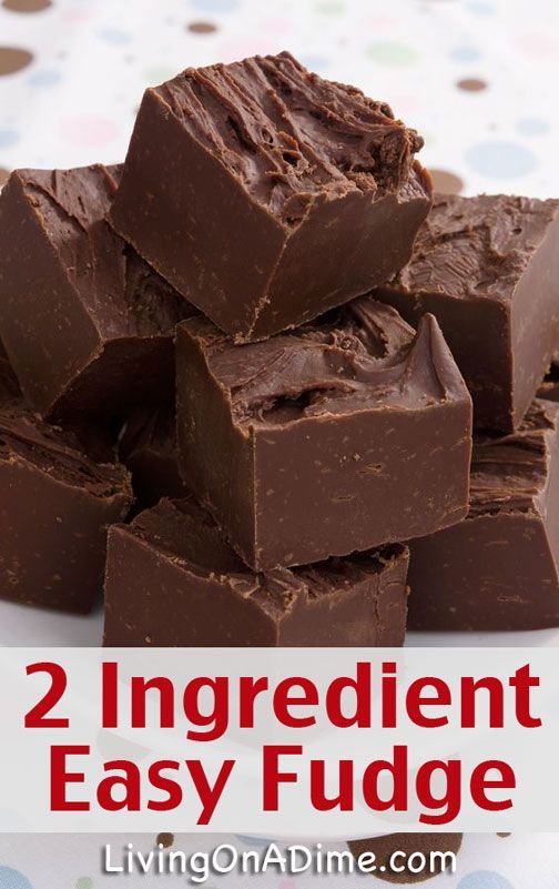 2 Ingredient Easy Fudge Recipe- so easy even the kids can make! You can have yummy homemade fudge in about 2 minutes!